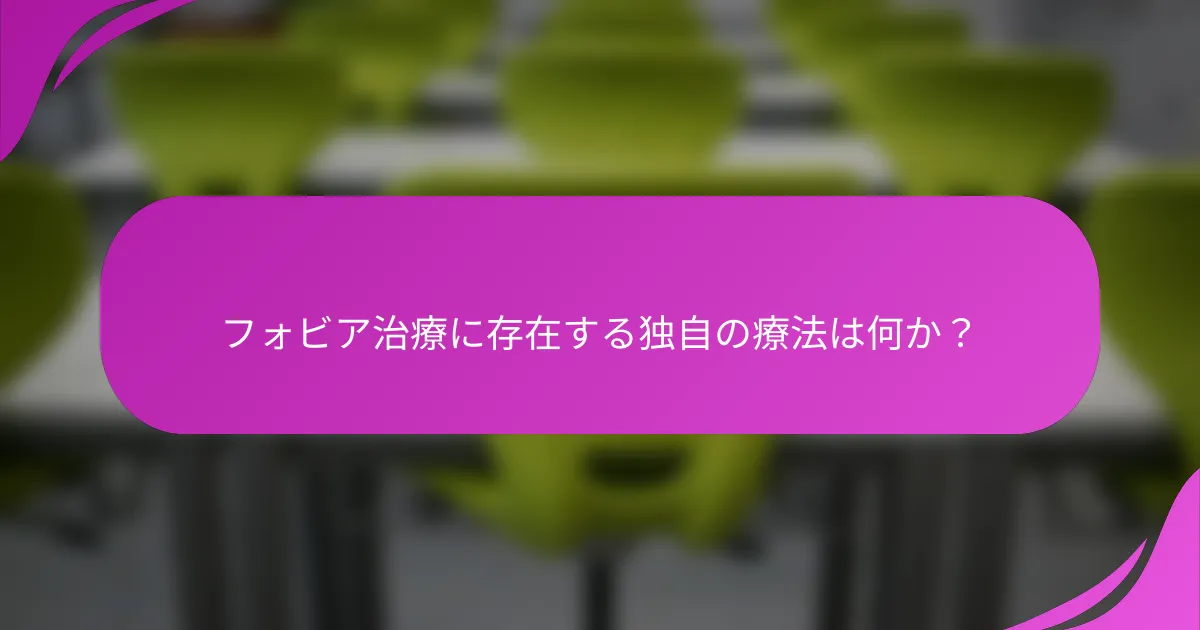 フォビア治療に存在する独自の療法は何か？