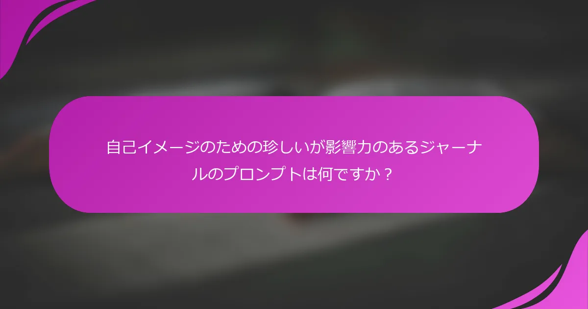 自己イメージのための珍しいが影響力のあるジャーナルのプロンプトは何ですか？